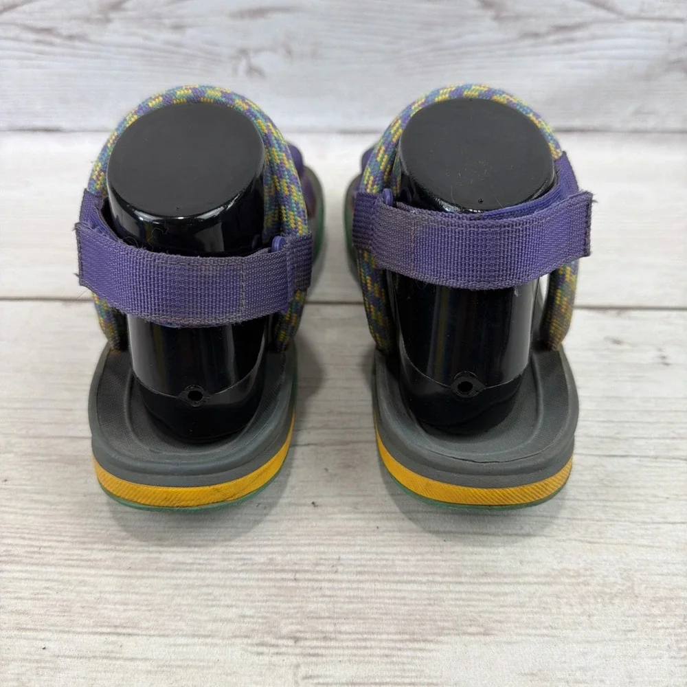 The North Face Women's 8 Skeena Outdoor Rope Sandals Gray Teal Purple Yellow